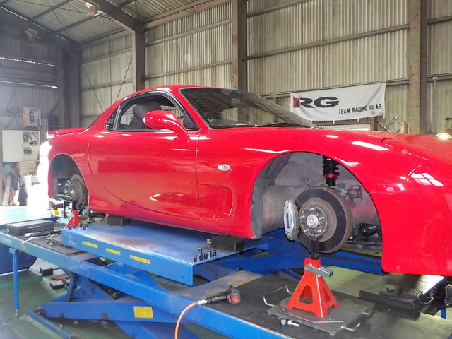 FD3S　RX-7　1G締め直し　四輪アライメント