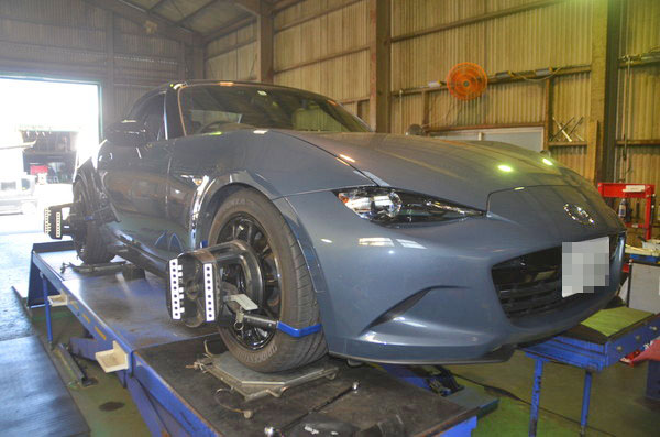 ND5RC ロードスター 1G締め直しと四輪アライメント調整