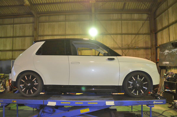 honda e ZC7 ダウンサスに交換と四輪アライメント調整