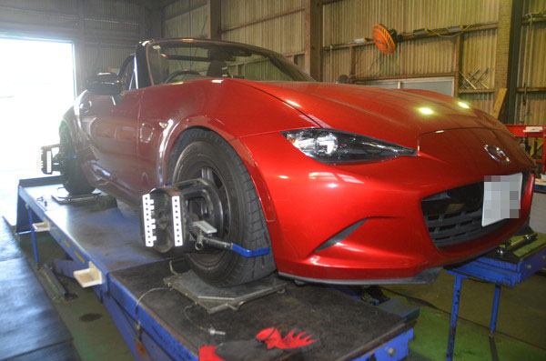 ロードスター ND5RC 1G締め直しと四輪アライメント調整