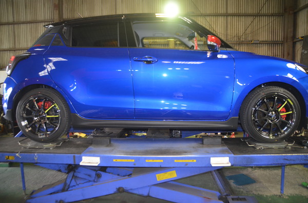 ZC33S スイフトスポーツ ダウンサス交換 マフラー交換 四輪アライメント調整