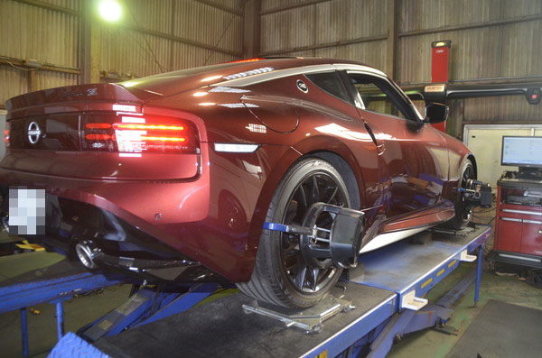 RZ34 フェアレディZ ダウンサス交換と四輪アライメント調整