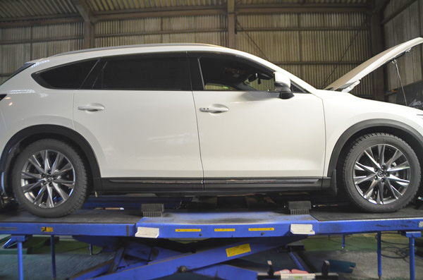 KG2P CX-8 サスペンション ノーマル戻しと四輪アライメント調整