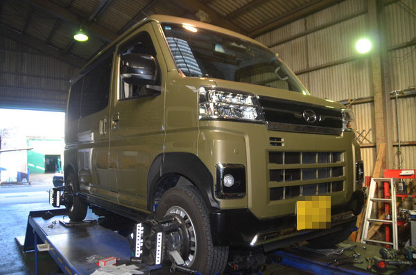 アトレー S710V リアトーレディングアーム交換 キャンバーボルト交換 1G締め 四輪アライメント調整