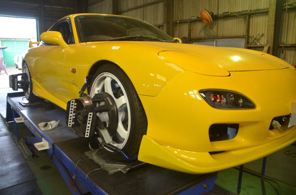 FD3S RX-7 1G締め直しと四輪アライメント調整