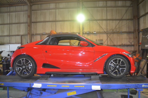 JW5 S660 ダウンサスに交換と四輪アライメント